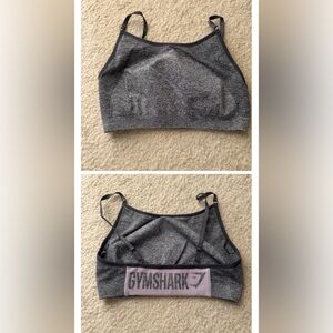 Gymshark Gray Sports Bra with Adjustable Straps and Stretchy Fabric